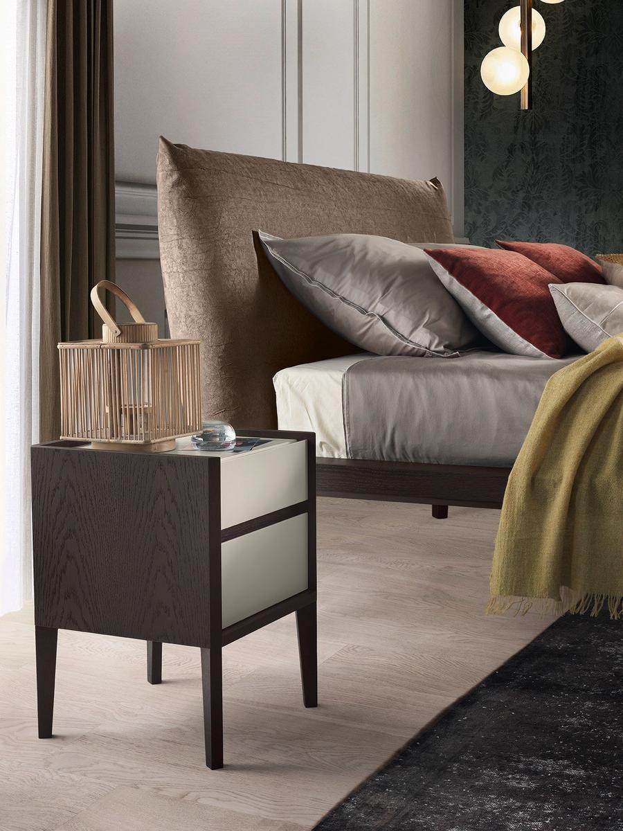 ANDREA Double bed with upholstered headboard
