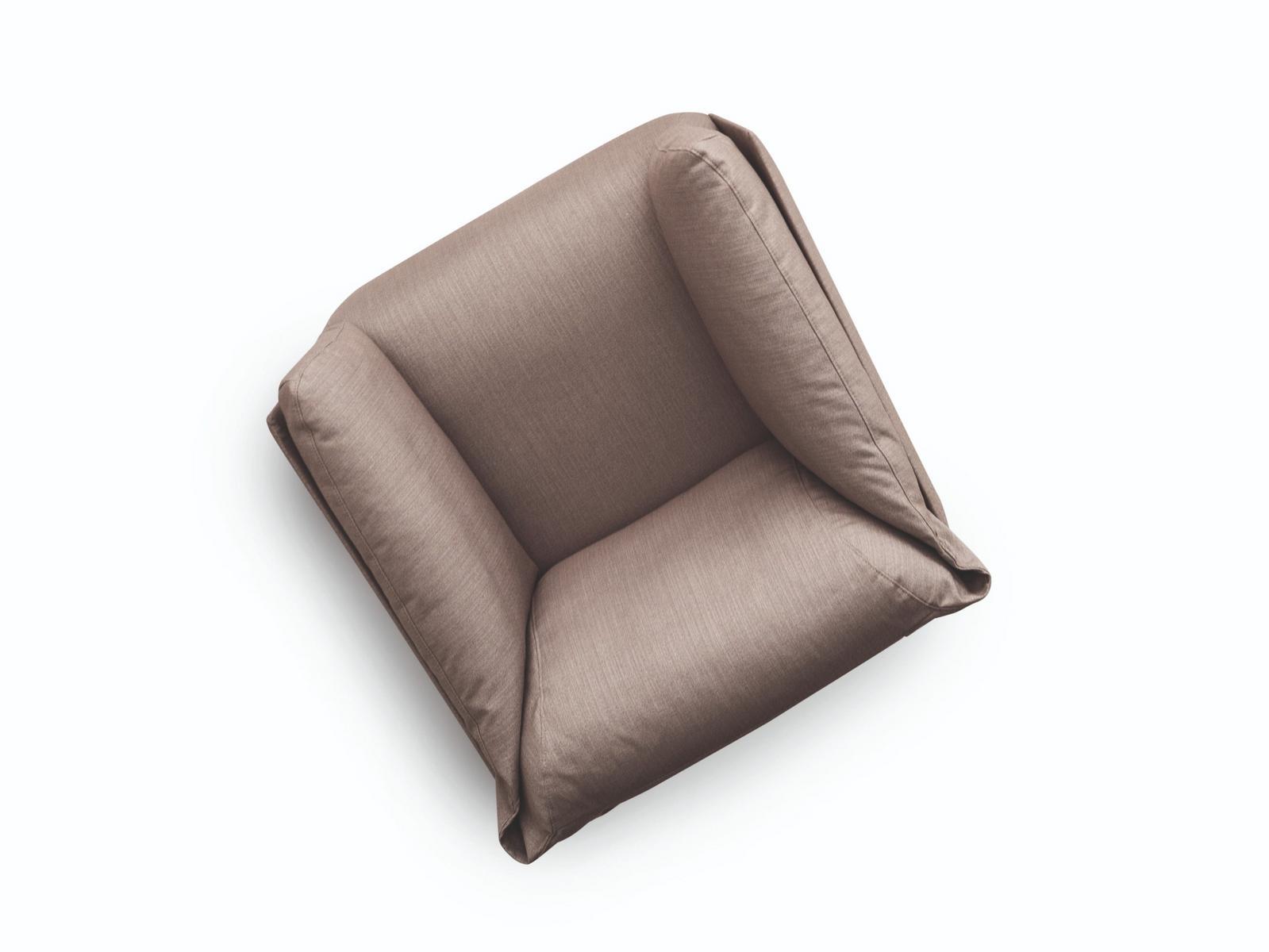 KAILUA Trestle-based fabric armchair with armrests