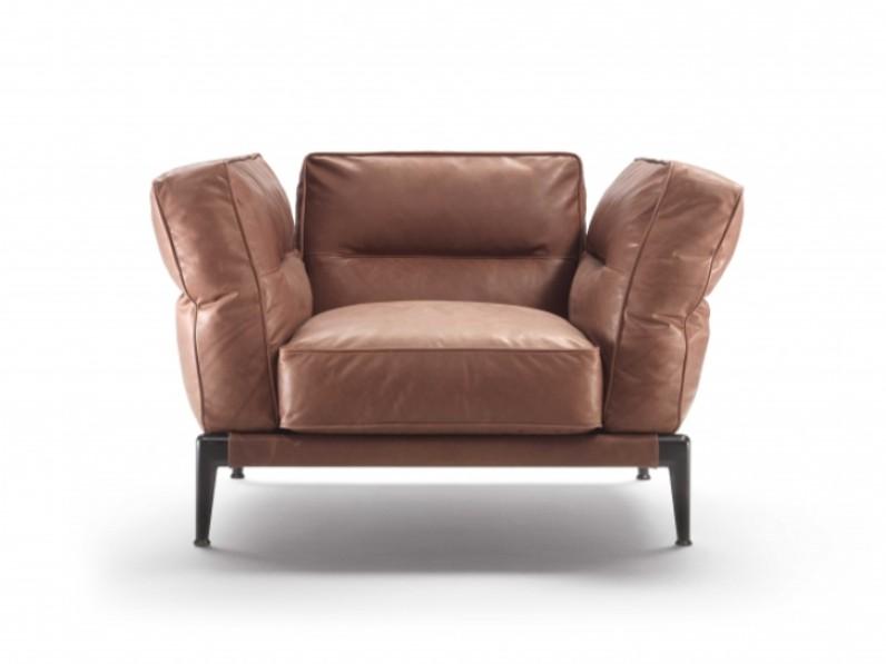 ADDA Leather armchair with armrests