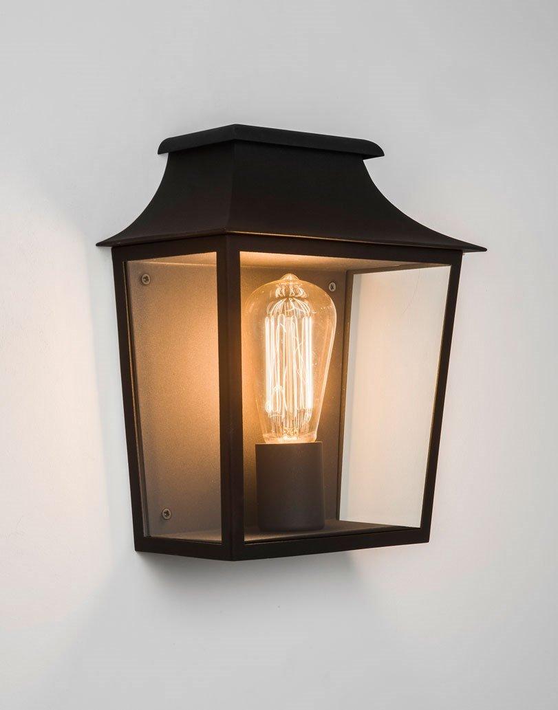 RICHMOND Glass and steel outdoor wall lamp with dimmer
