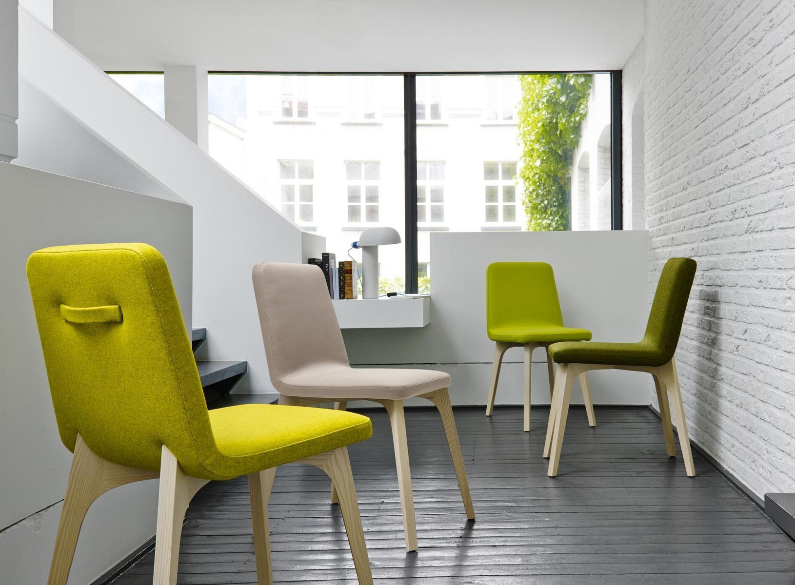 VIK Upholstered fabric chair with armrests