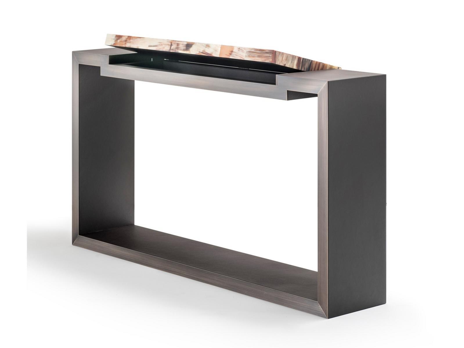 ESSENZIALE 6020 Rectangular leather console table