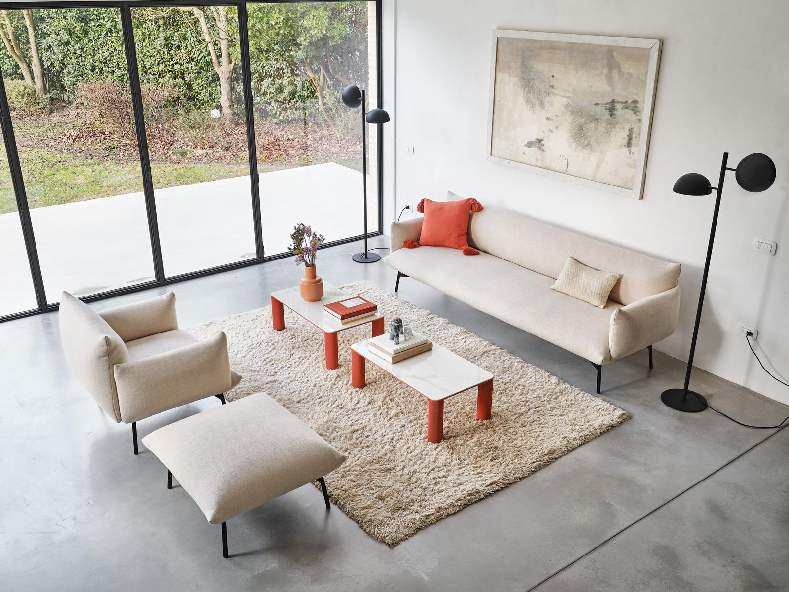 AREA B1 M TS Upholstered rectangular fabric pouf