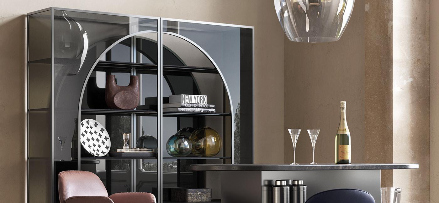 ARCH Glass bookcase