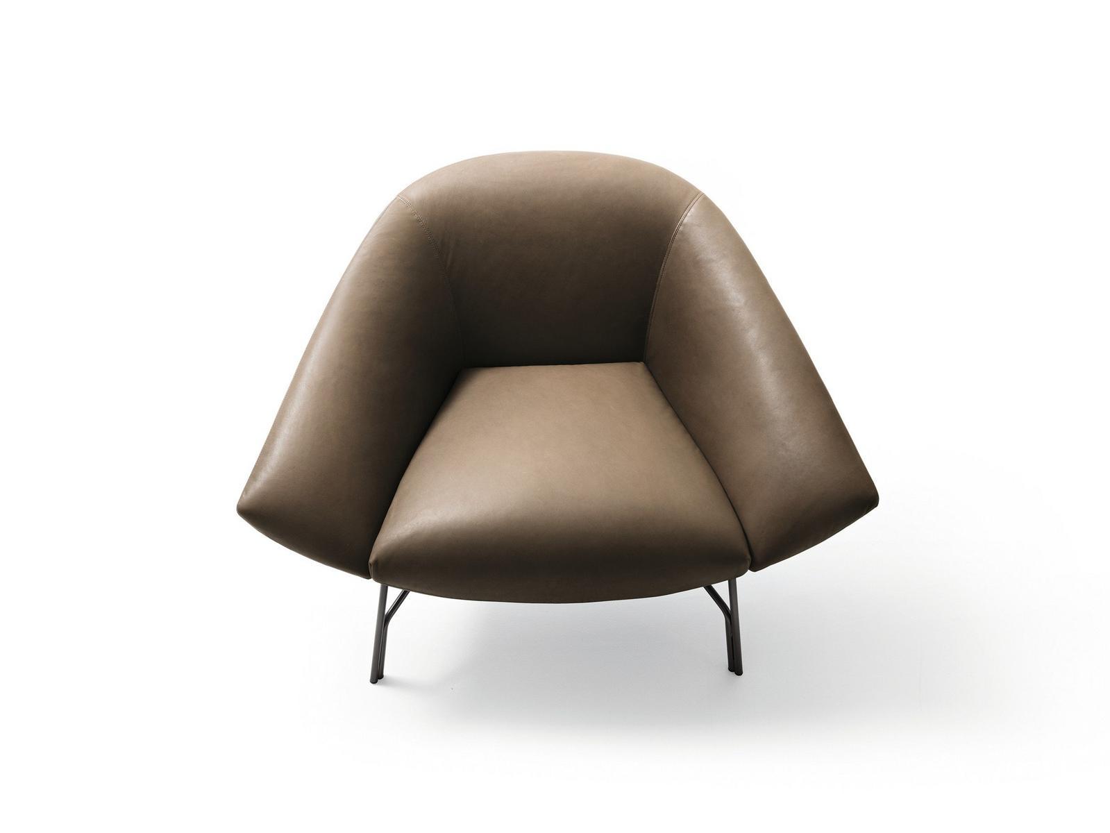 LENNOX Fabric armchair with armrests