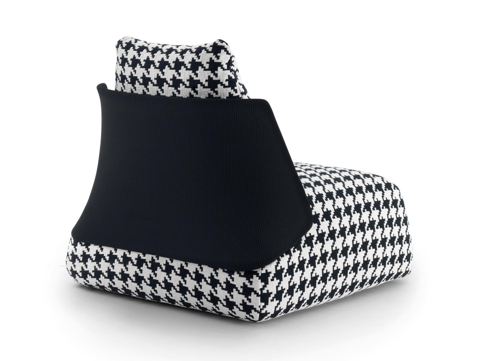 BUTTERFLY Upholstered fabric armchair with removable cover