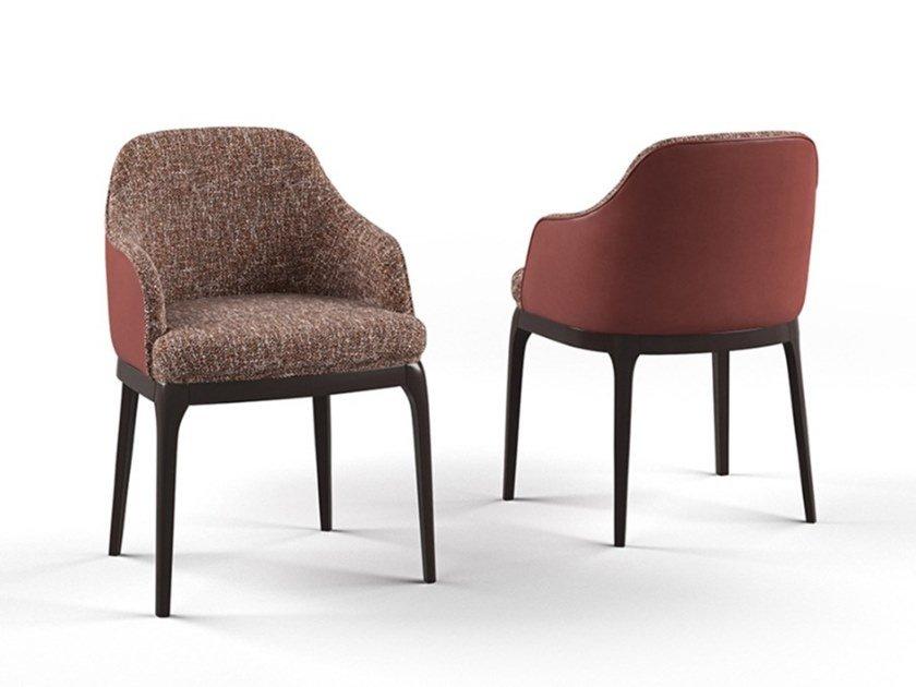 PR.421 Upholstered fabric chair with armrests