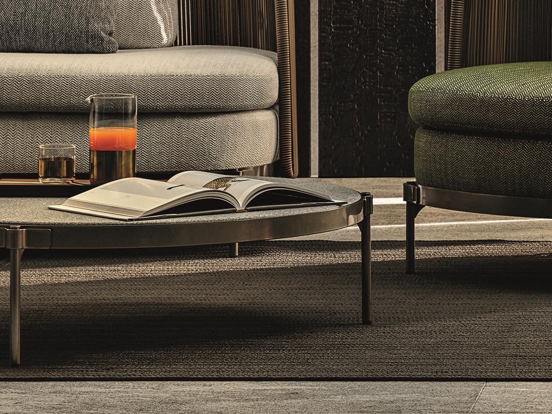 TAPE CORD OUTDOOR Round stone garden side table