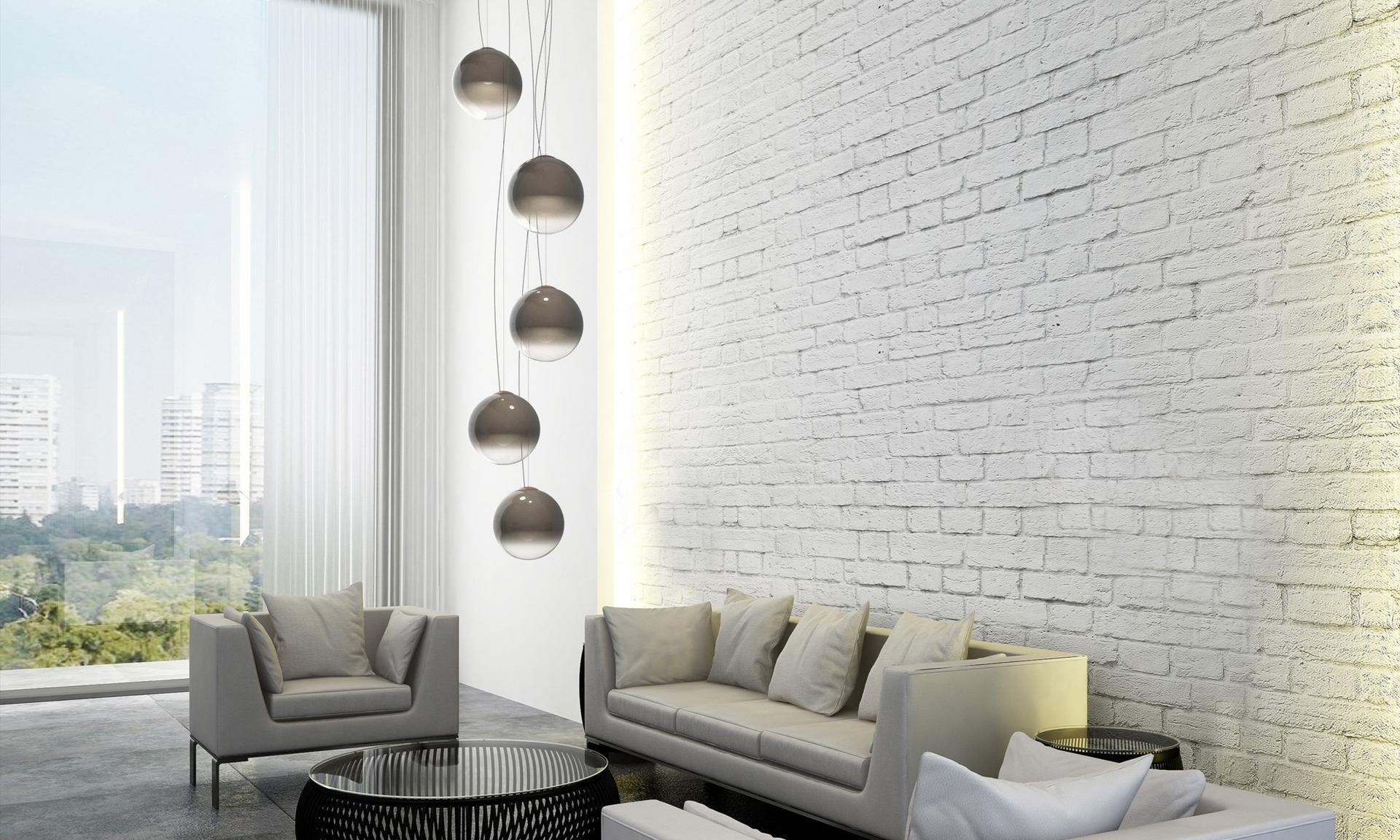 SMOKE LED handmade blown glass pendant lamp