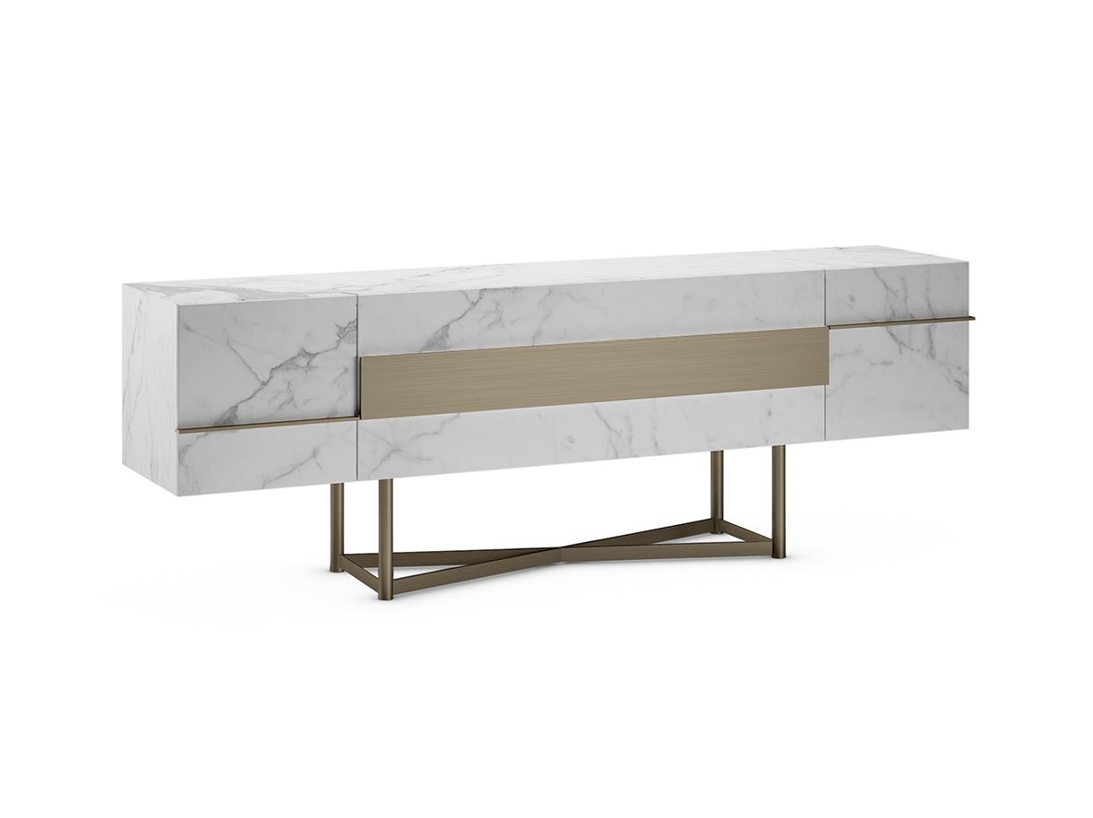 MUSA Sideboard with glass doors with marble effect