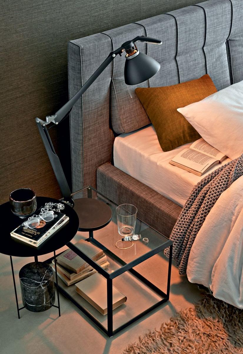 HIGH-WAVE Fabric storage bed