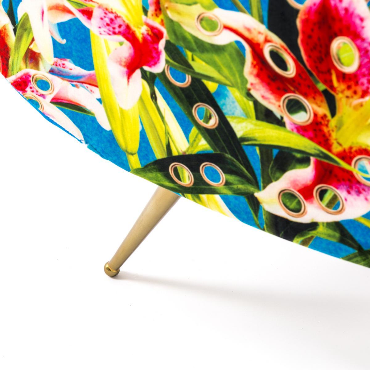 FLOWERS WITH HOLES Fabric armchair with armrests