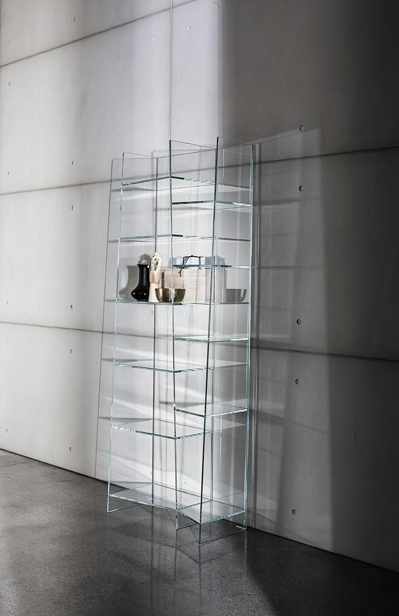 DELPHI H. 190 Freestanding modular glass bookcase