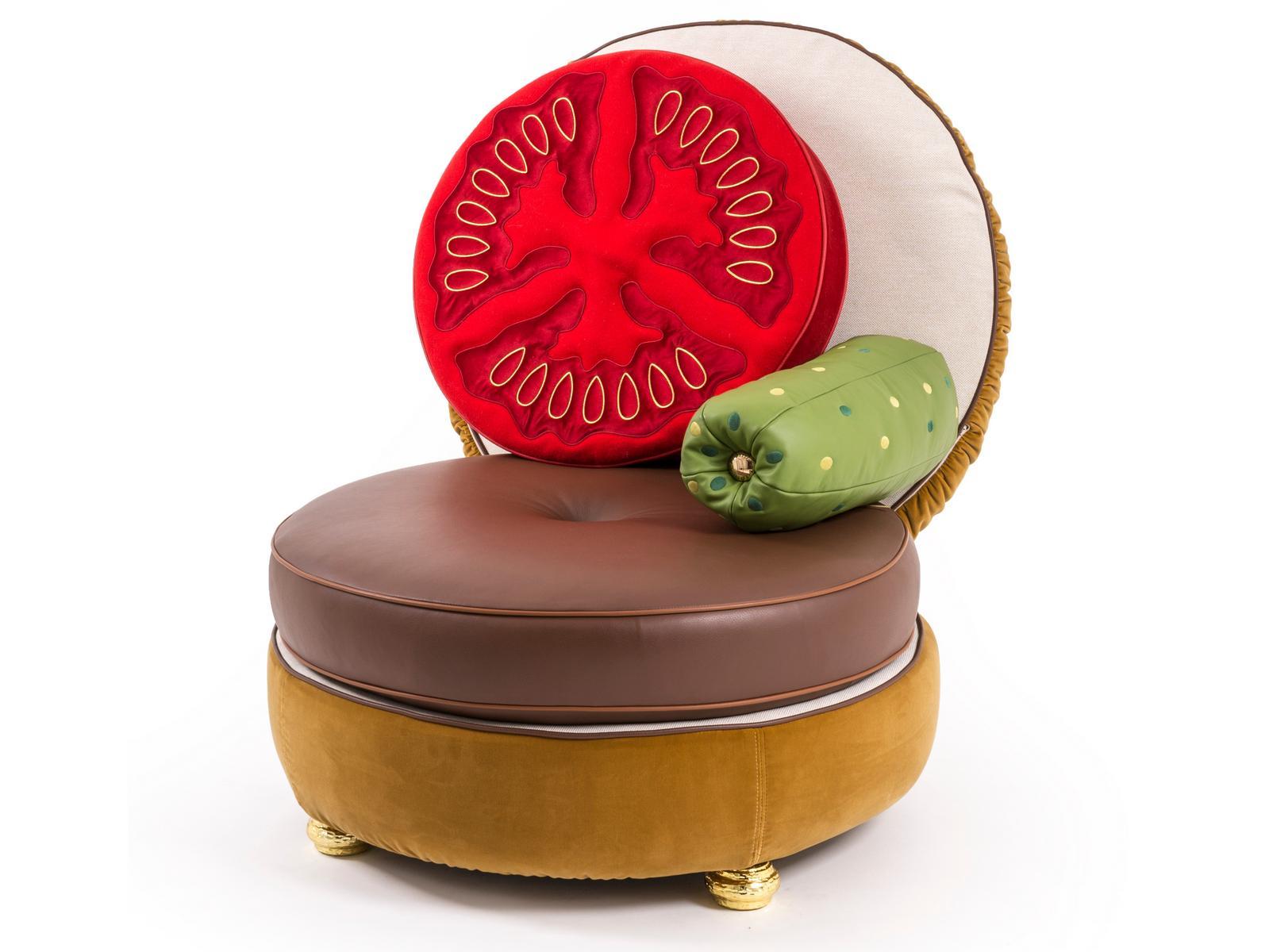BURGER CHAIR Upholstered fabric easy chair