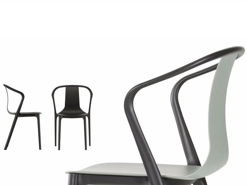 BELLEVILLE Stackable polyamide chair with armrests