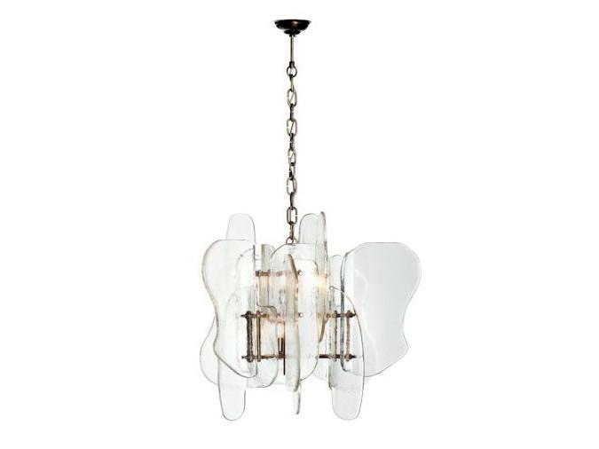 ICEBERG 1070/6 Vintage brass finish chandelier with glasses