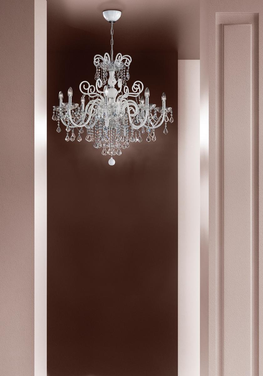 DANDOLO Glass chandelier with crystals