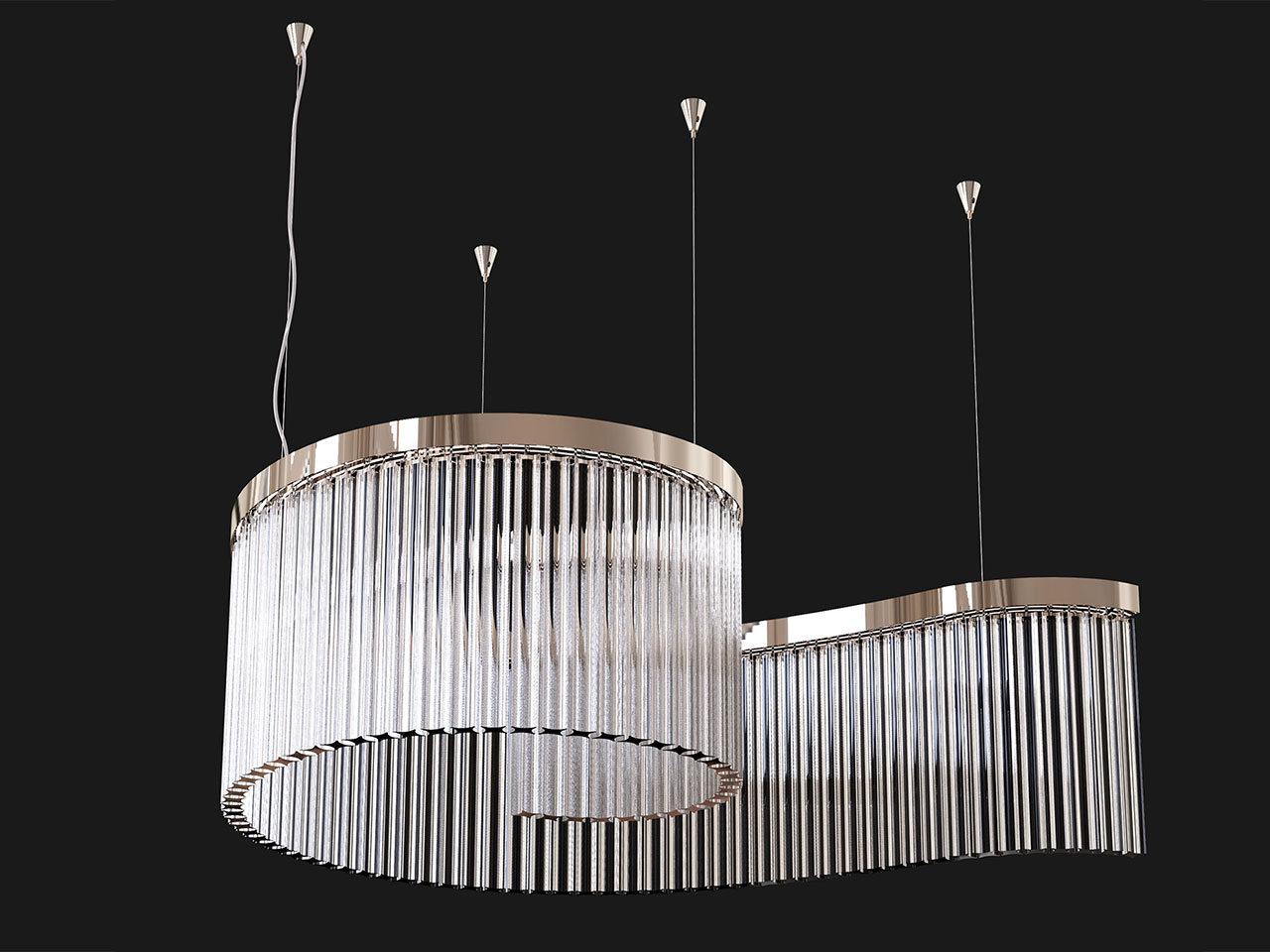 CARMEN 728/100 LED glass pendant lamp with crystals