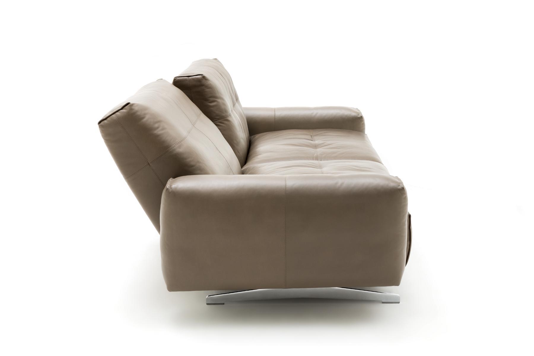 50 Sled base tufted leather sofa