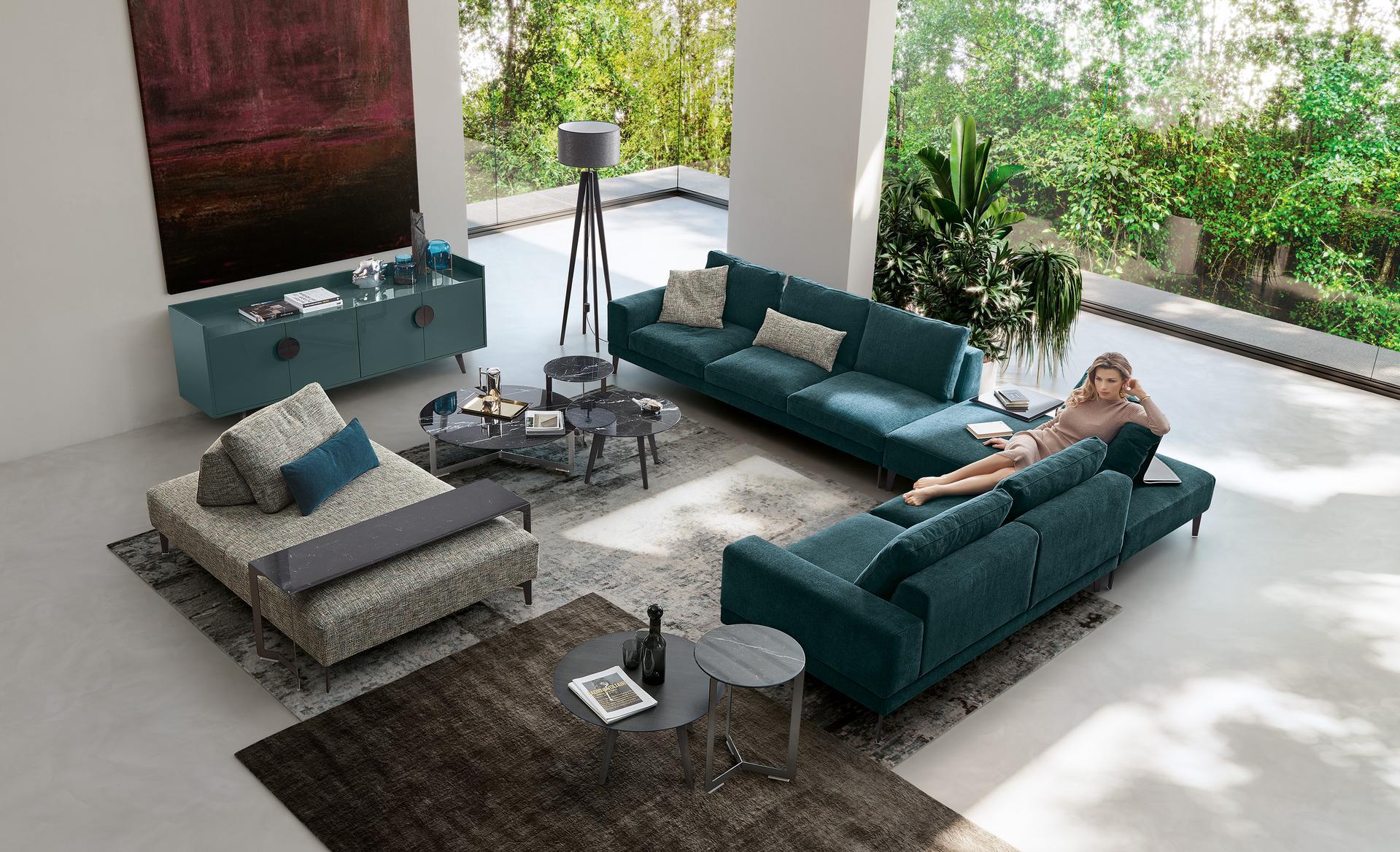 NELSON Sectional fabric sofa
