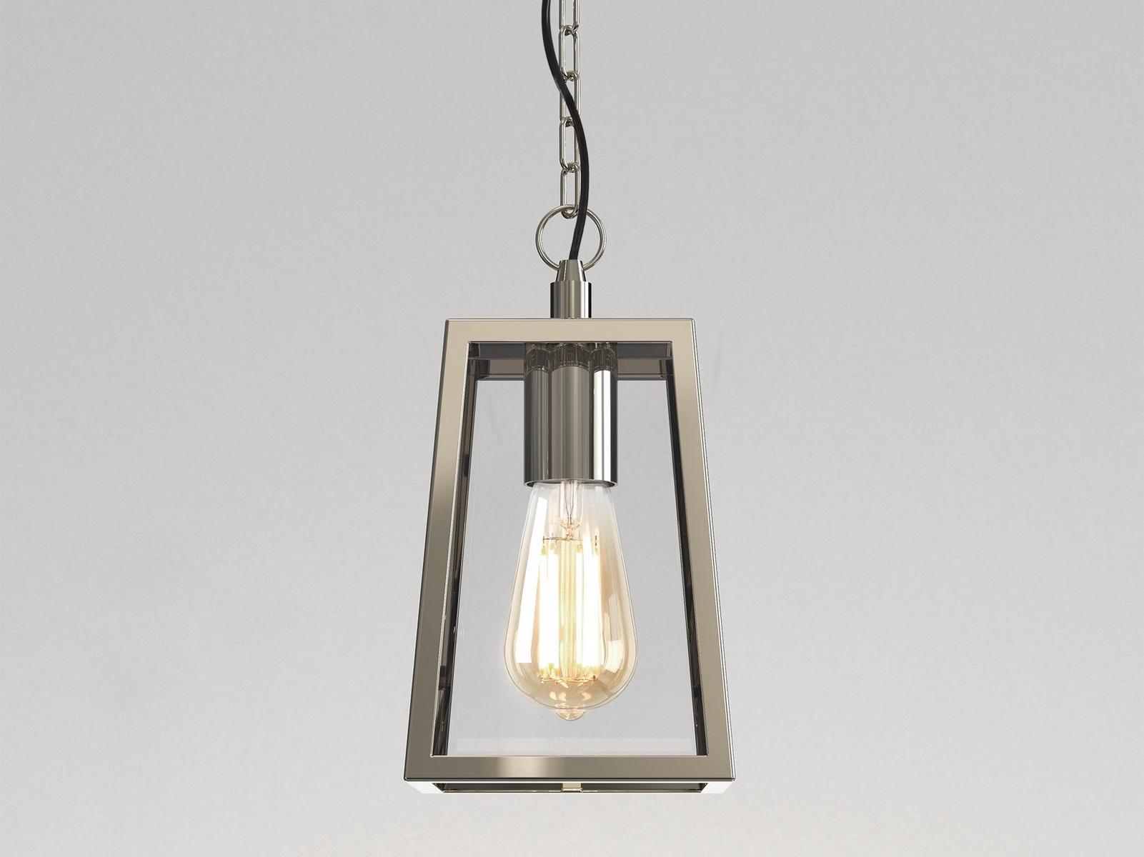 CALVI Glass and steel outdoor pendant lamp