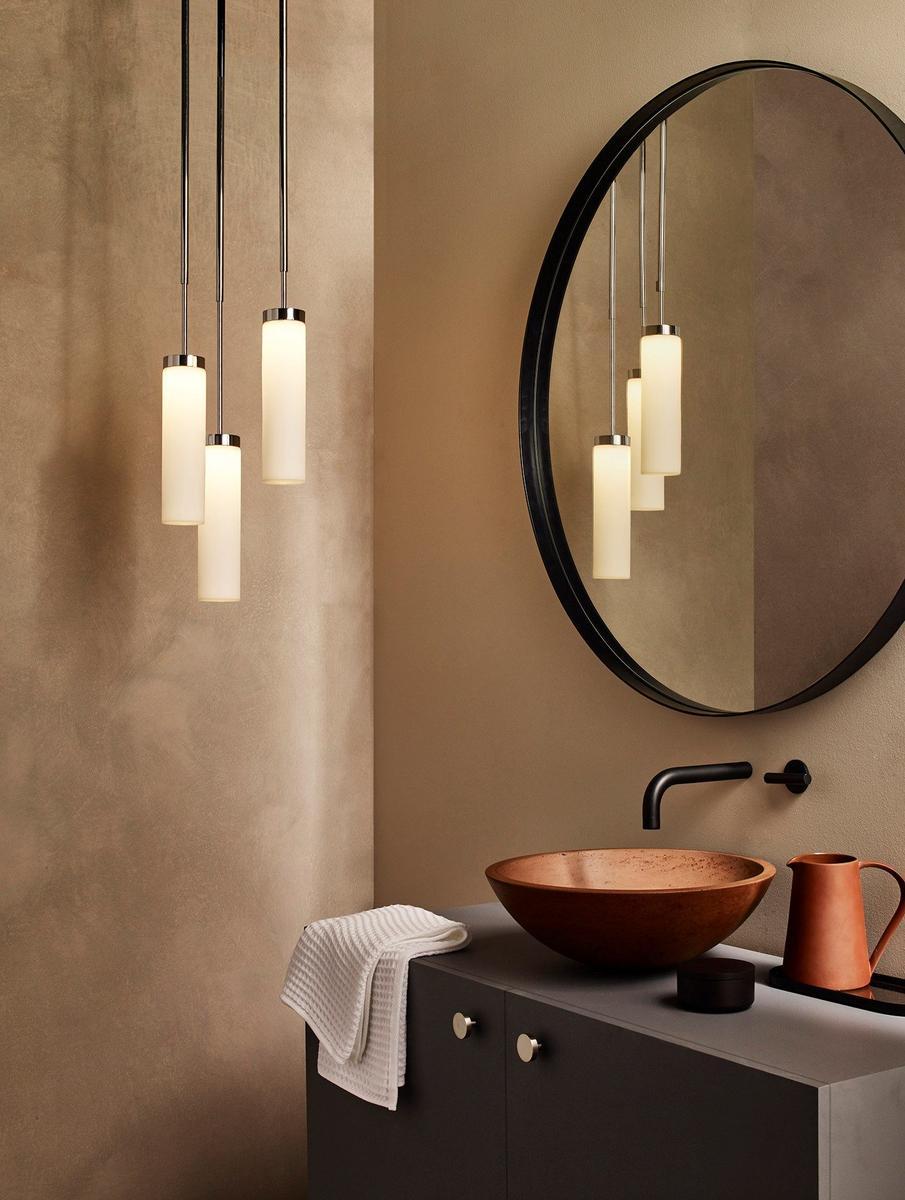 KYOTO LED glass and steel pendant lamp