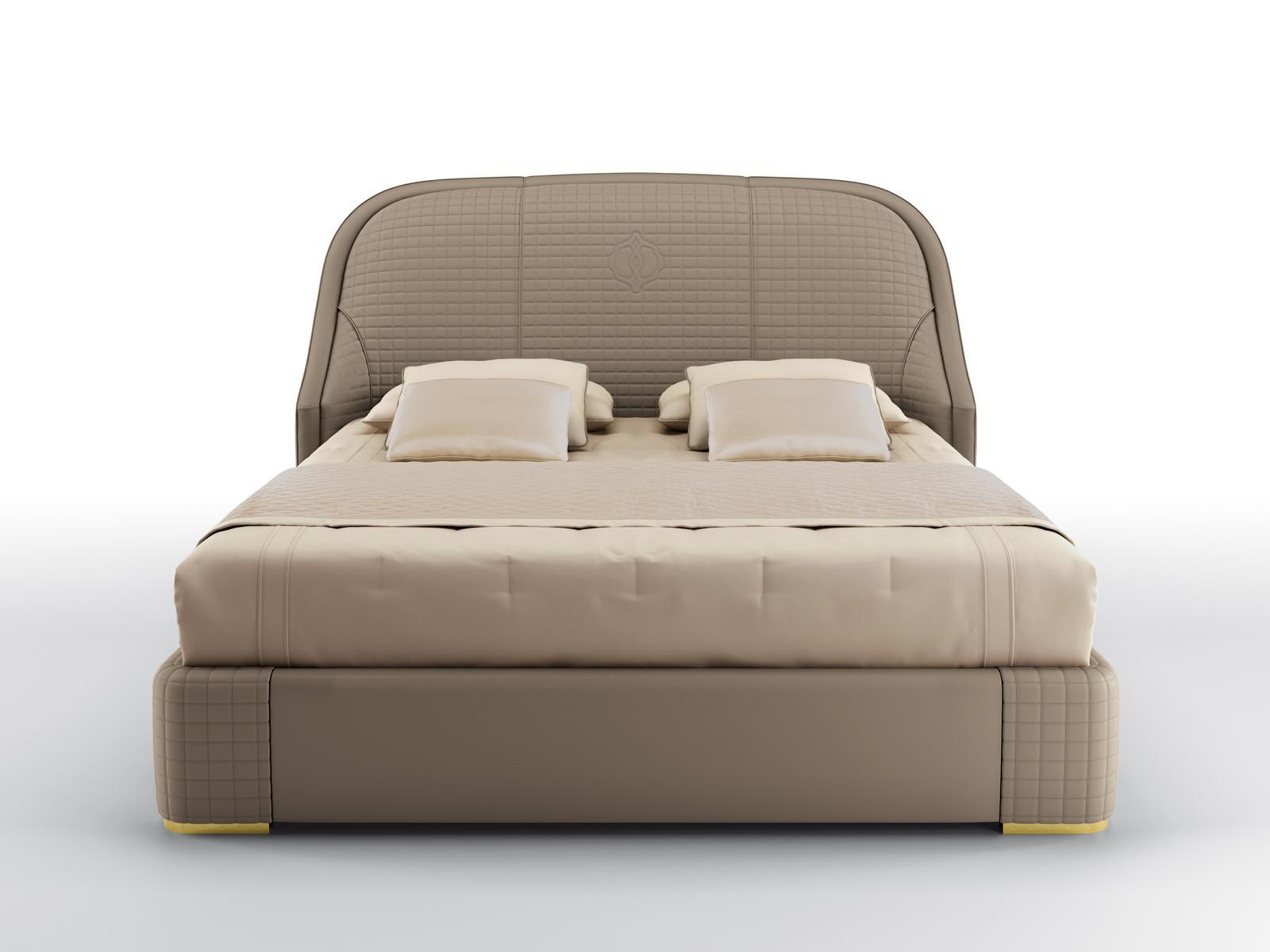 APOLLO Upholstered leather bed