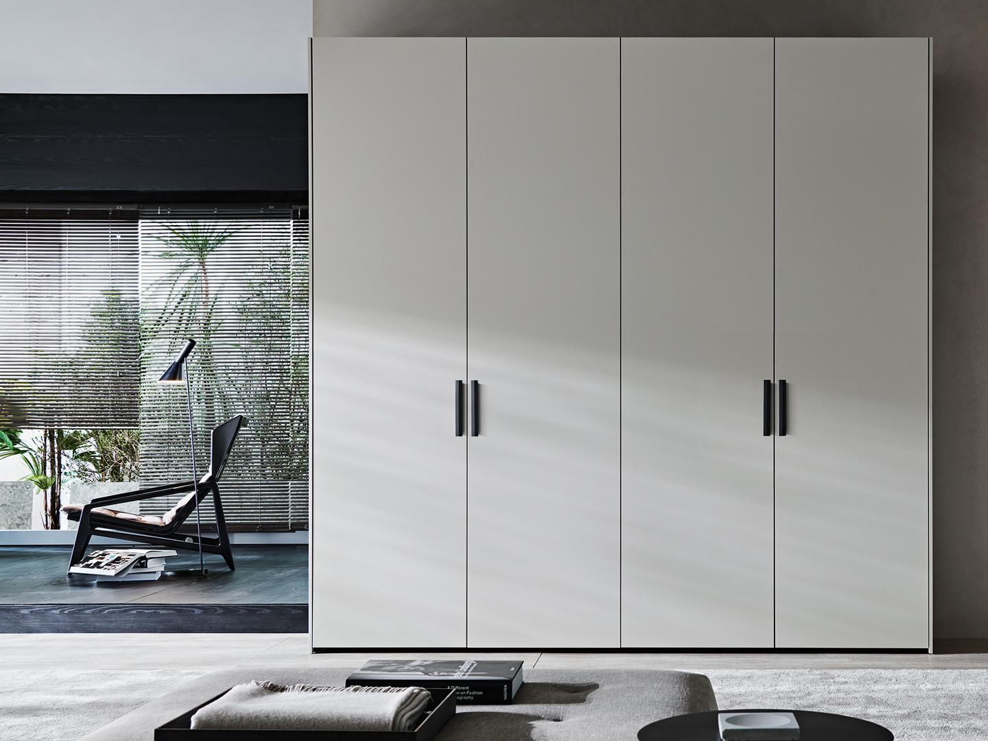 GLISS MASTER Sectional wood and glass wardrobe