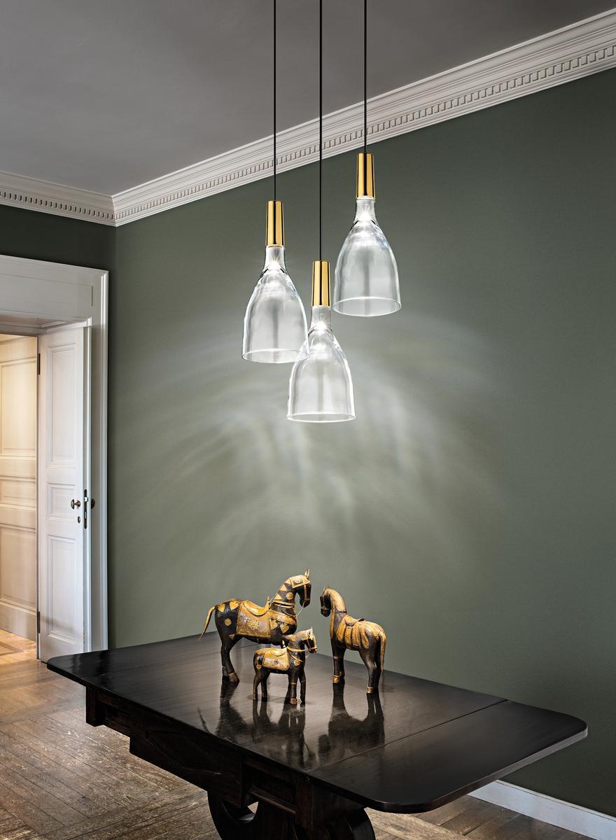 SCINTILLA LED direct light glass pendant lamp