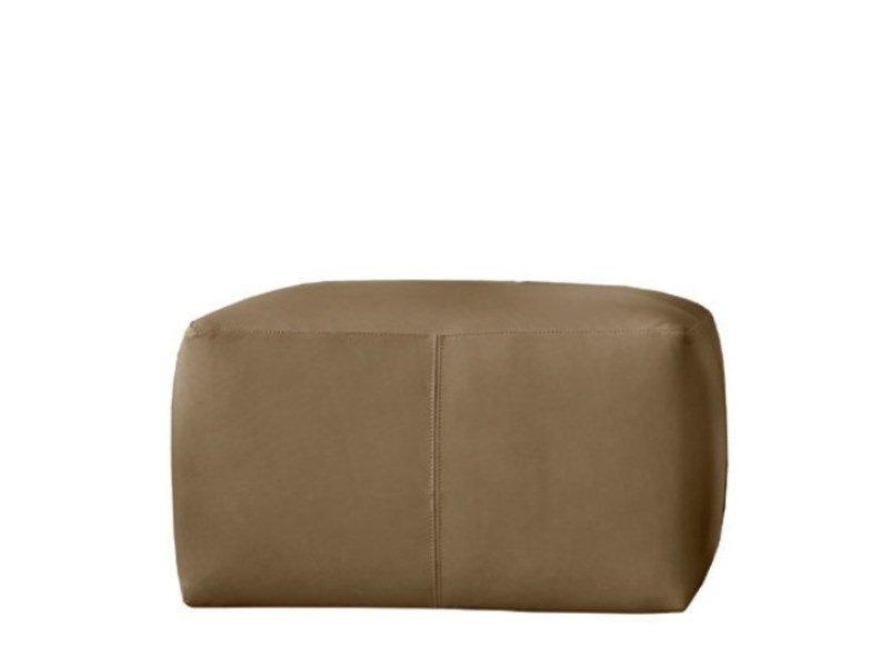 MANDRAGUE Upholstered leather pouf