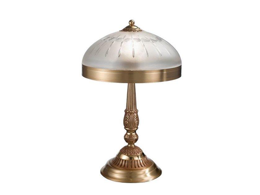 JENNY 237/L2 French Gold finish table lamp with hand cut satin glass