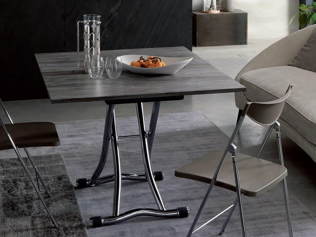 SYDNEY Height-adjustable wooden coffee table