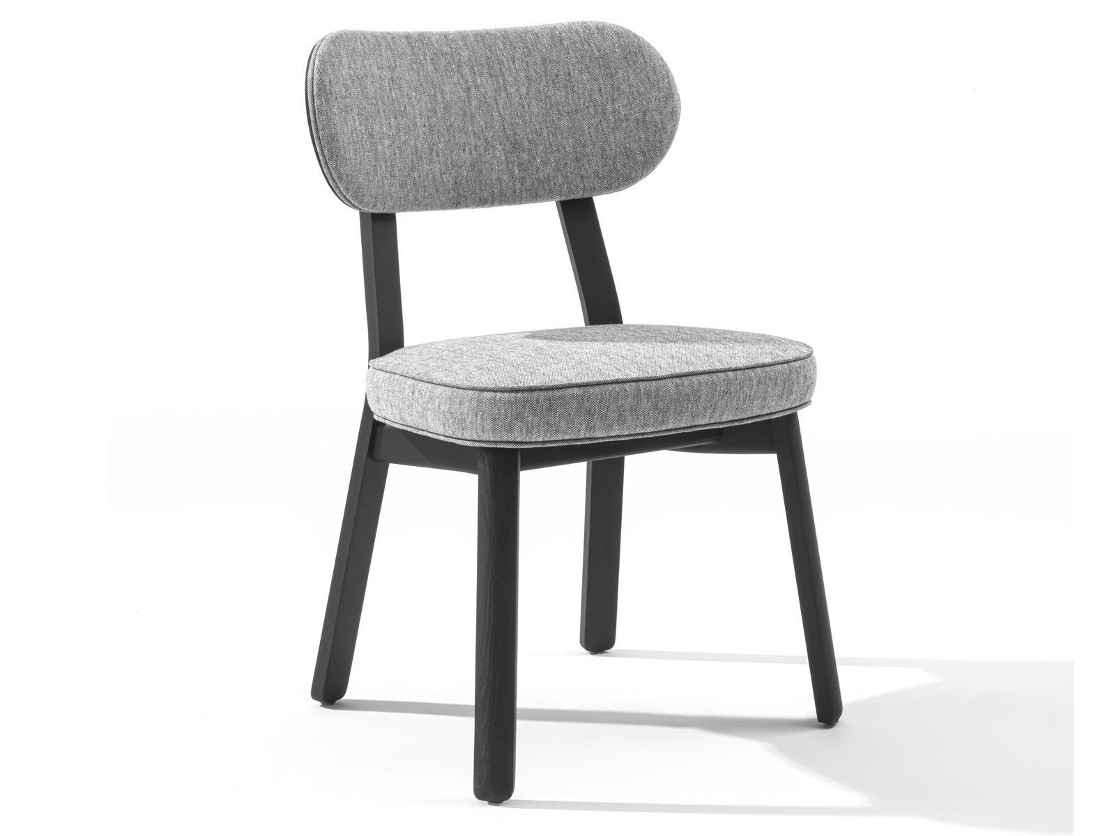 EVELIN Fabric chair and structure in solid ash