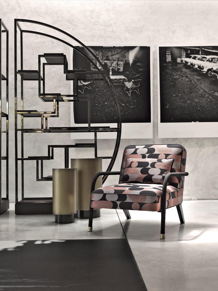 PSYCO Open double-sided brass bookcase