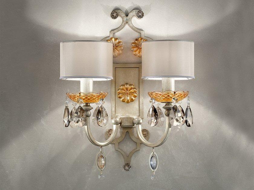 ROSEMERY A2 Metal wall lamp with crystals
