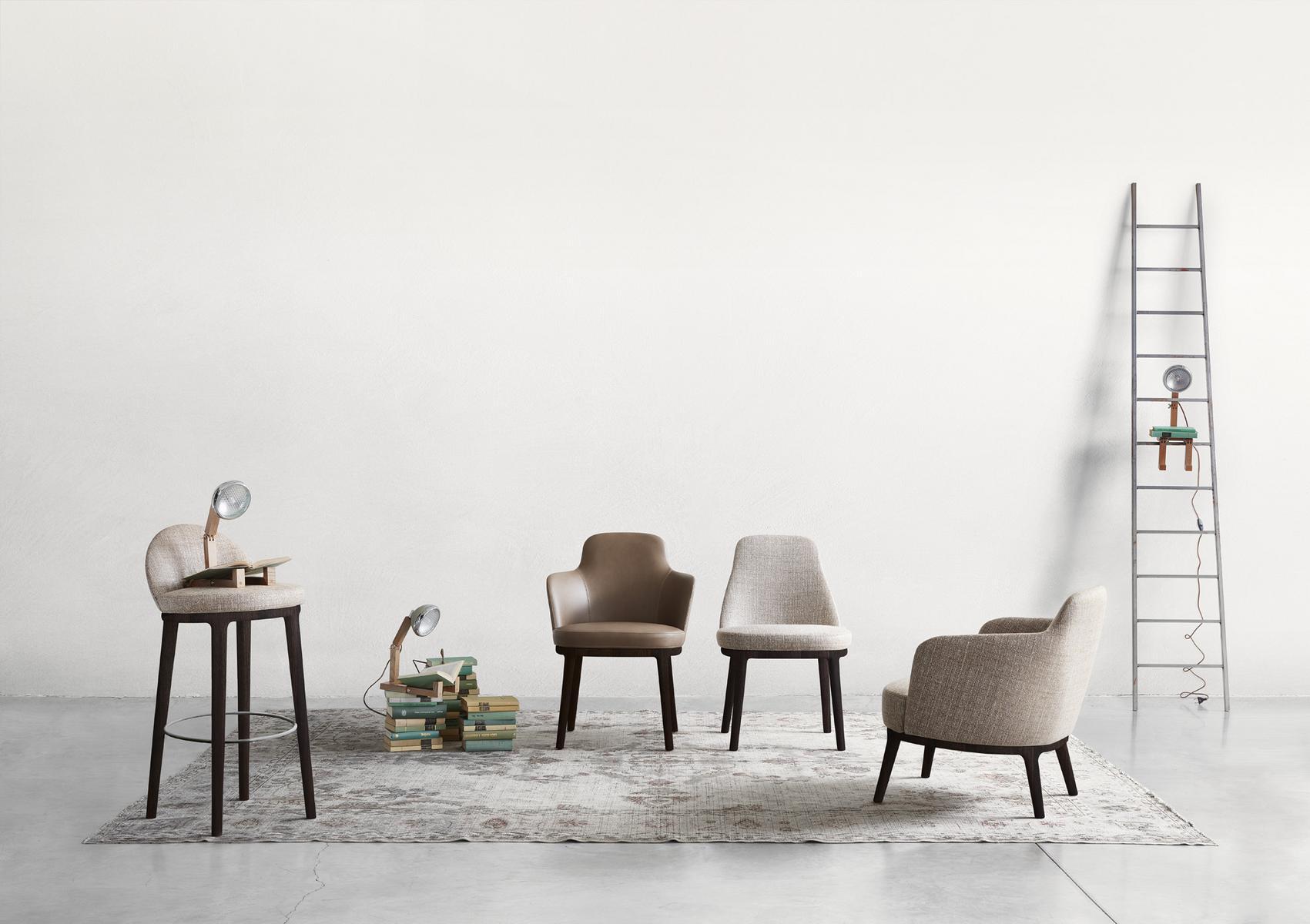 LUCYLLE Fabric easy chair with armrests
