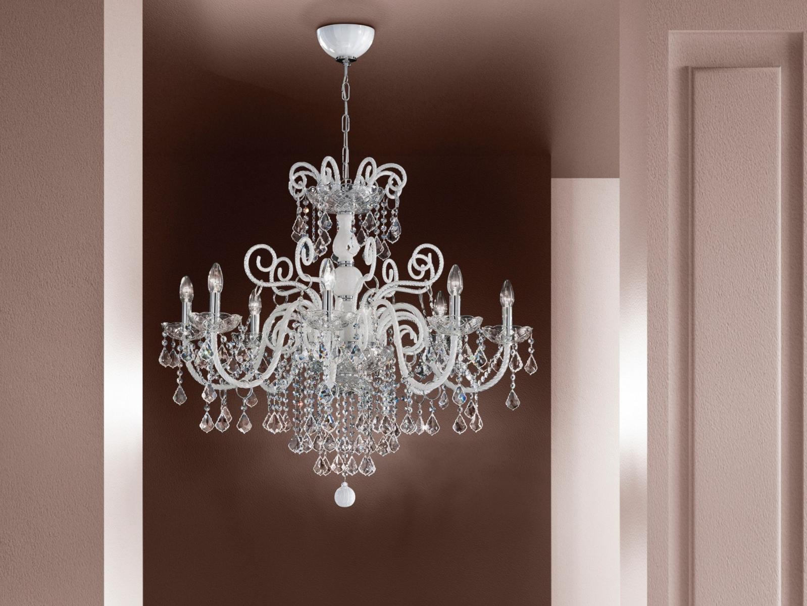 DANDOLO Glass chandelier with crystals