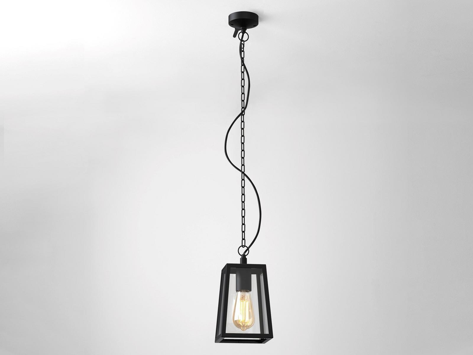 CALVI Glass and steel outdoor pendant lamp