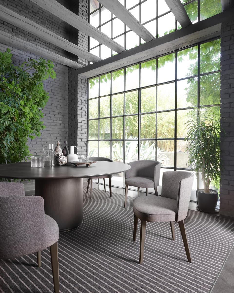 LÈNA Fabric chair with armrests