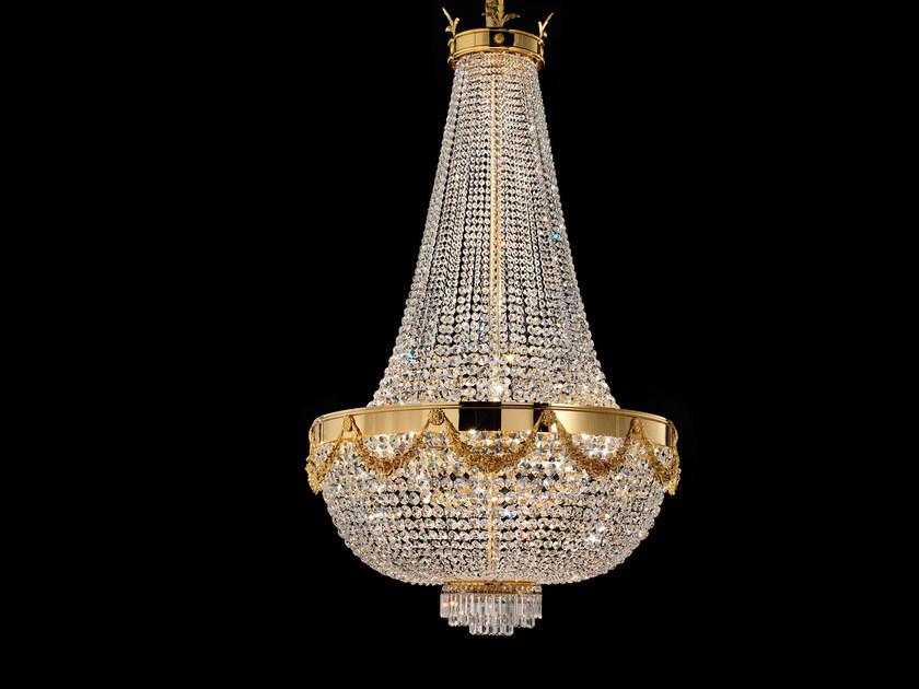 IMPERO & DECO VE 818 Incandescent metal pendant lamp with crystals