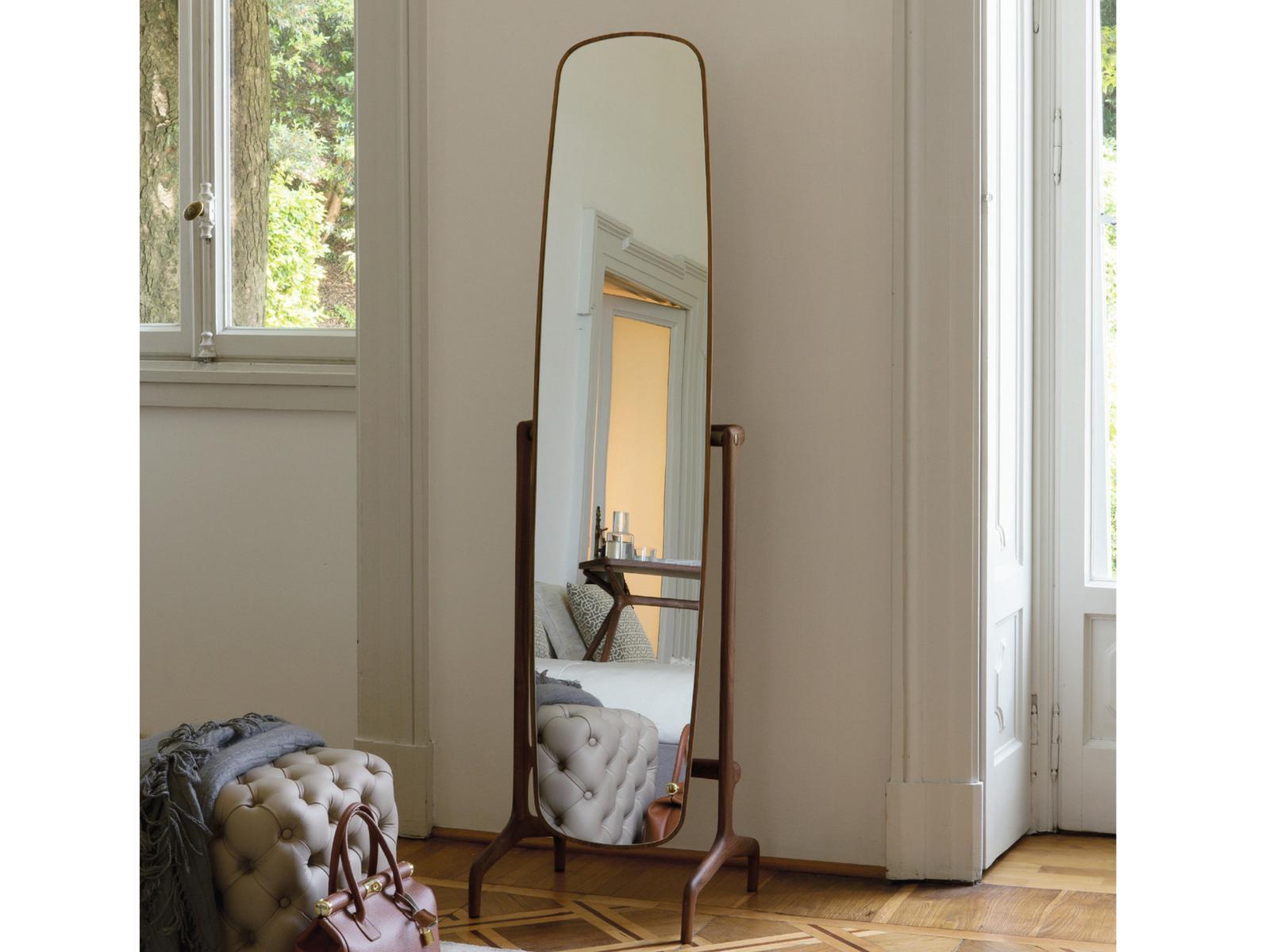 TIMOTHY Tilting freestanding walnut mirror TIMOTHY Tilting freestanding walnut mirror