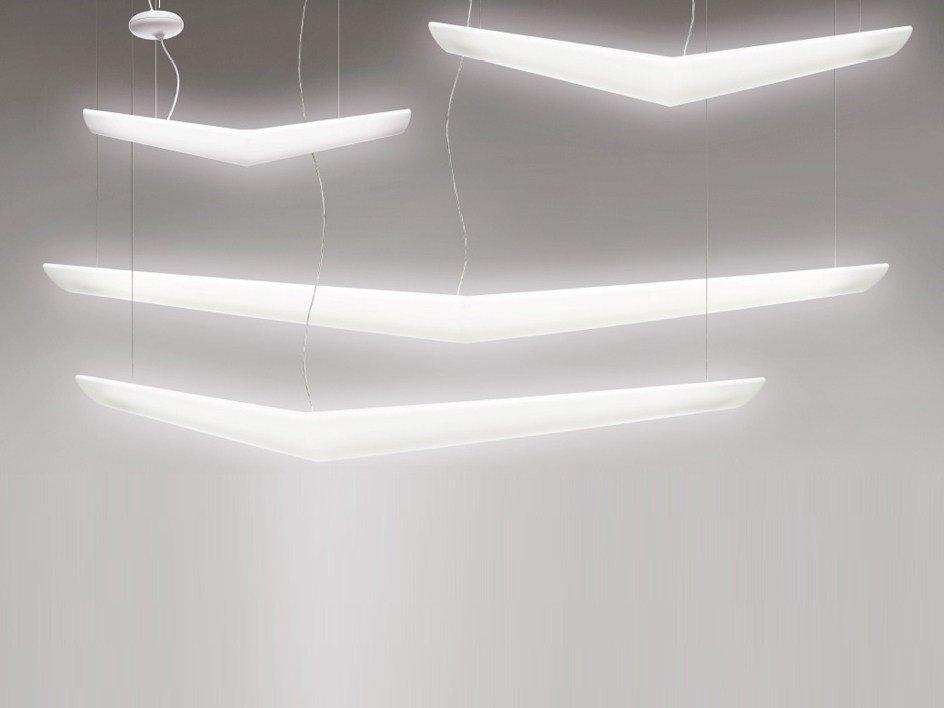 MOUETTE 2500 Fluorescent polypropylene pendant lamp