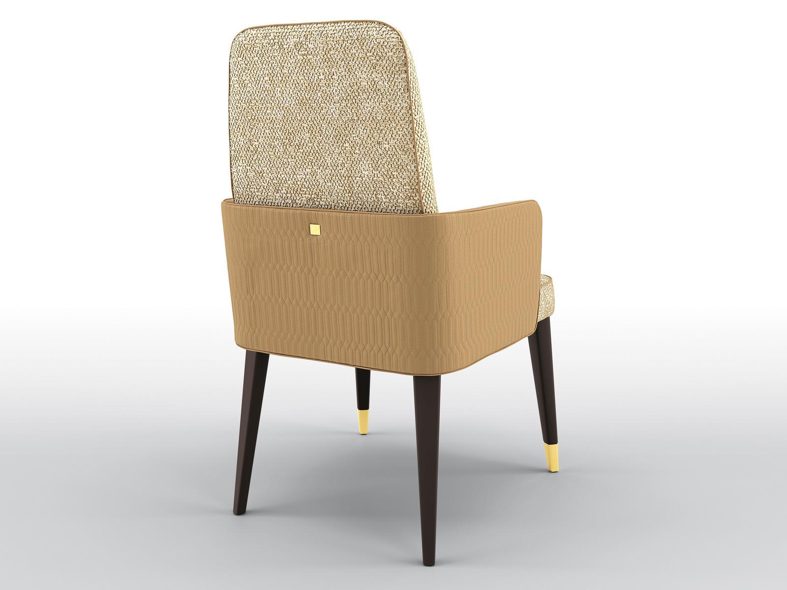 CAPRICE Upholstered velvet chair with armrests