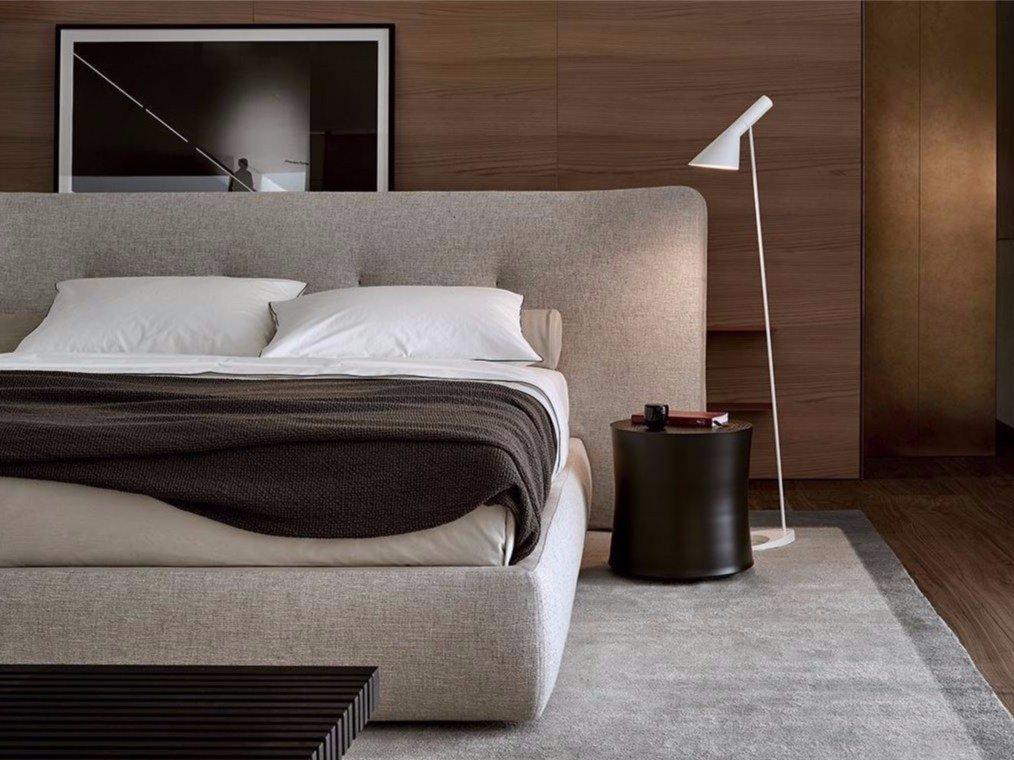 REVER Upholstered double bed with tufted headboard