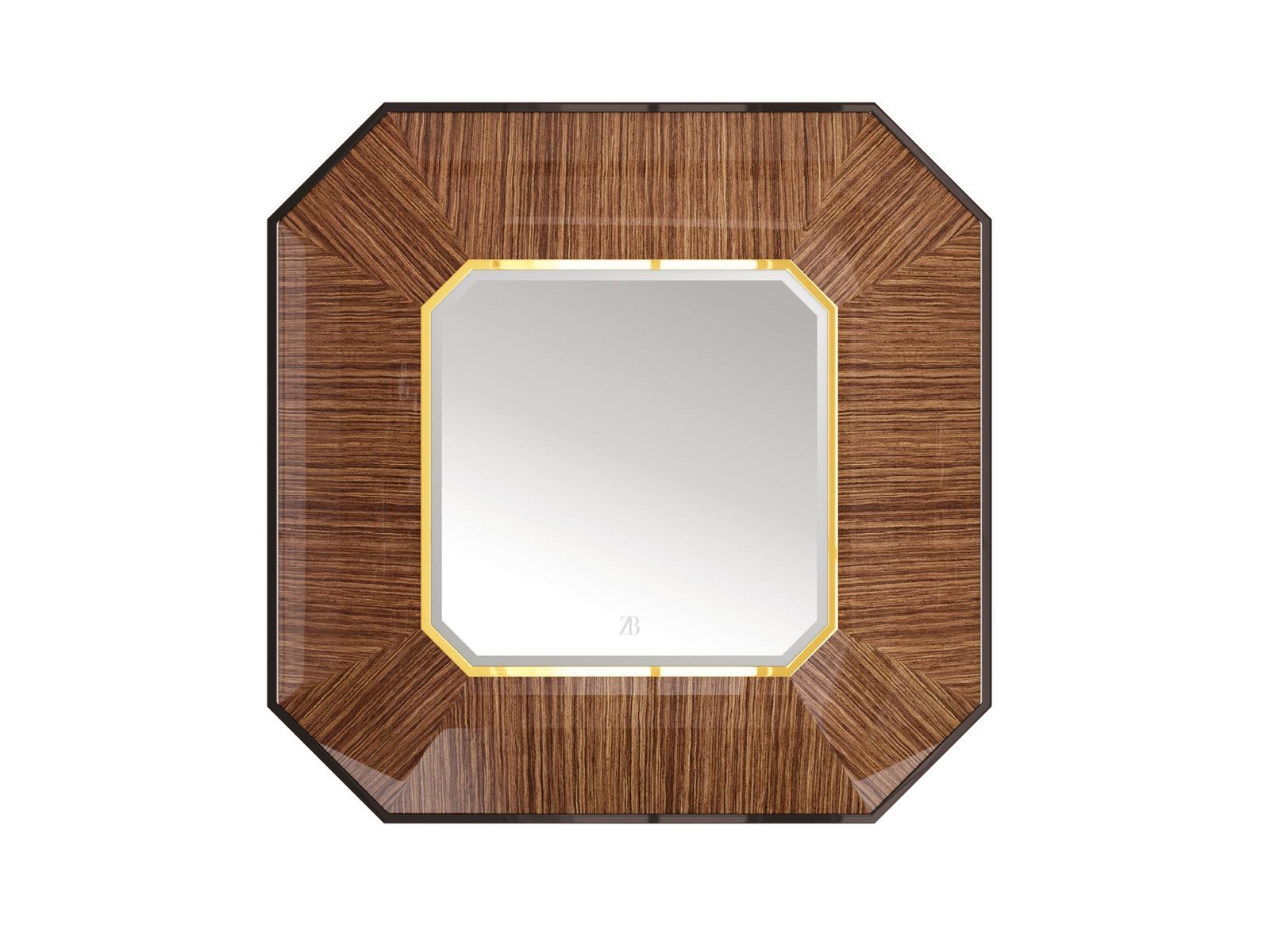 JUPITER Wall mirror with frame in canaletto walnut