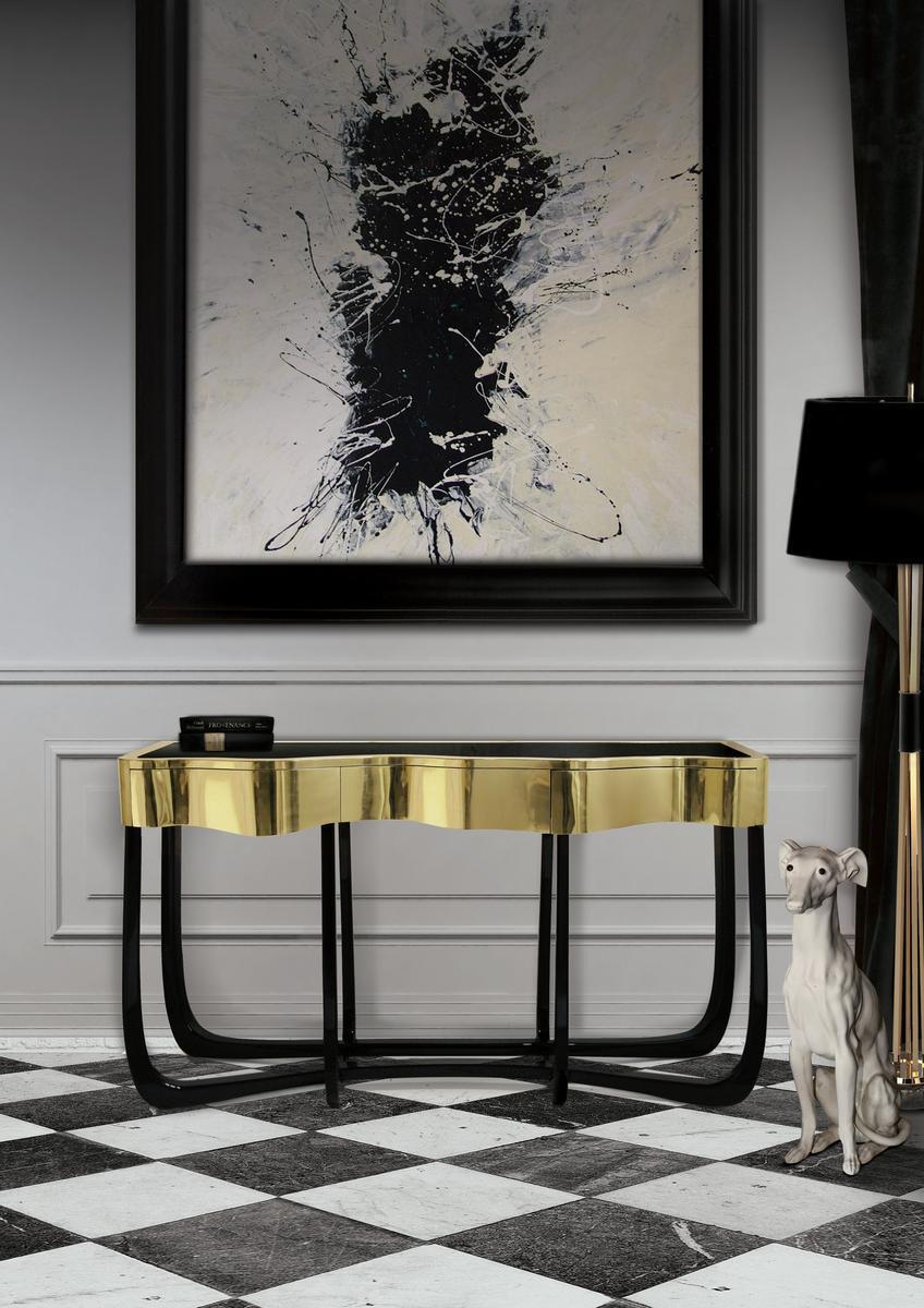 SINUOUS Mahogany console table with drawers