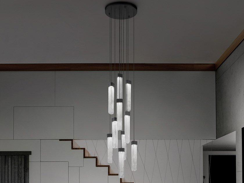 BLAKE S10 LED suspension lamp in metal and glass