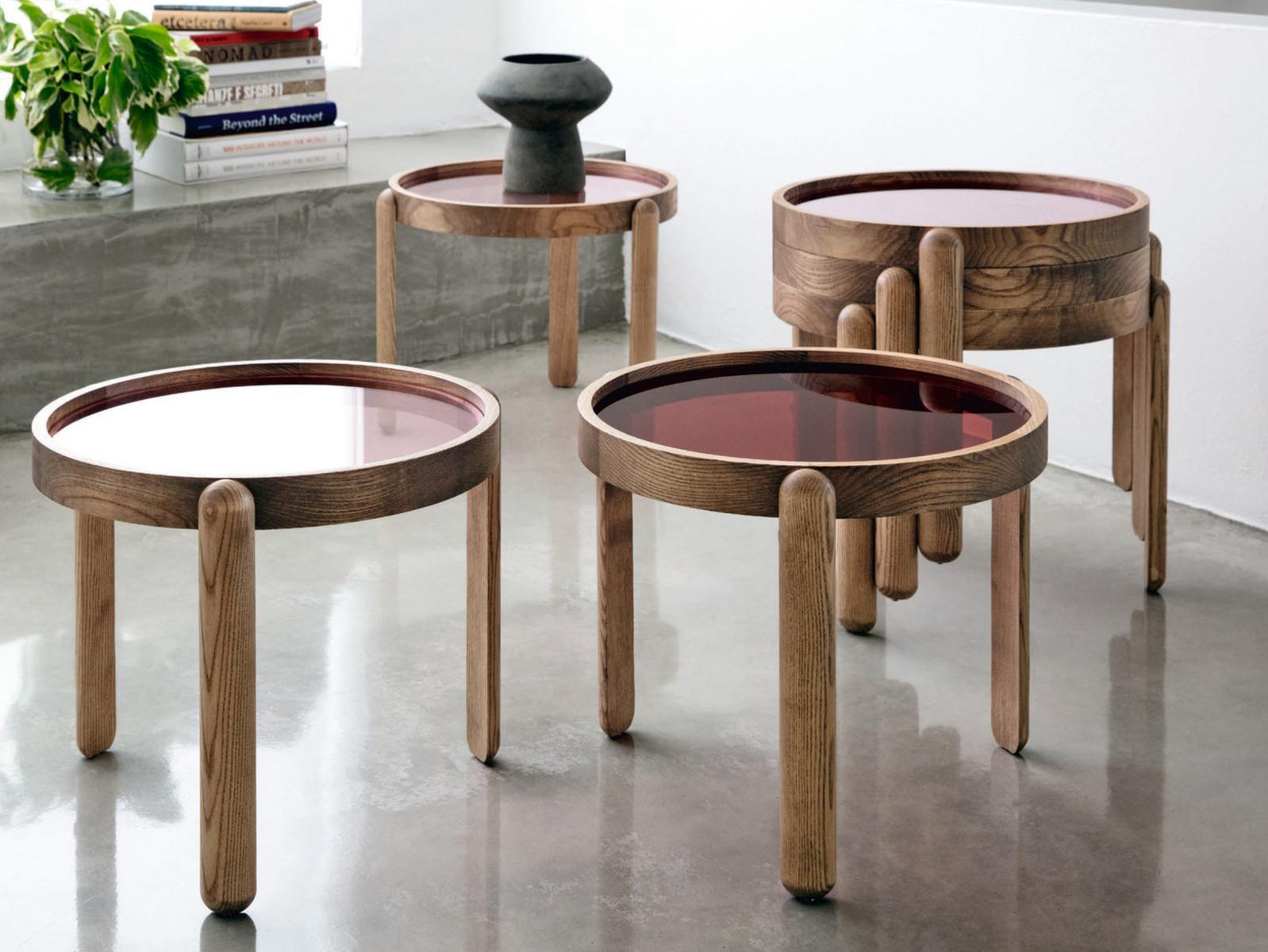 TRITTICO Stackable round ash coffee table TRITTICO Stackable round ash coffee table