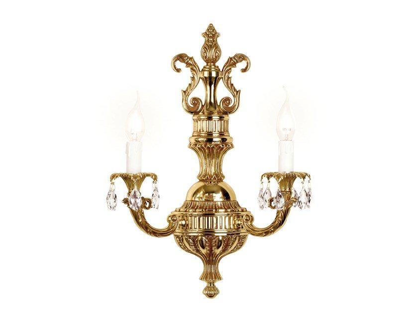 VICTORIA 1975/A2-SH Anticque Brass wall light with Schoeler crystals