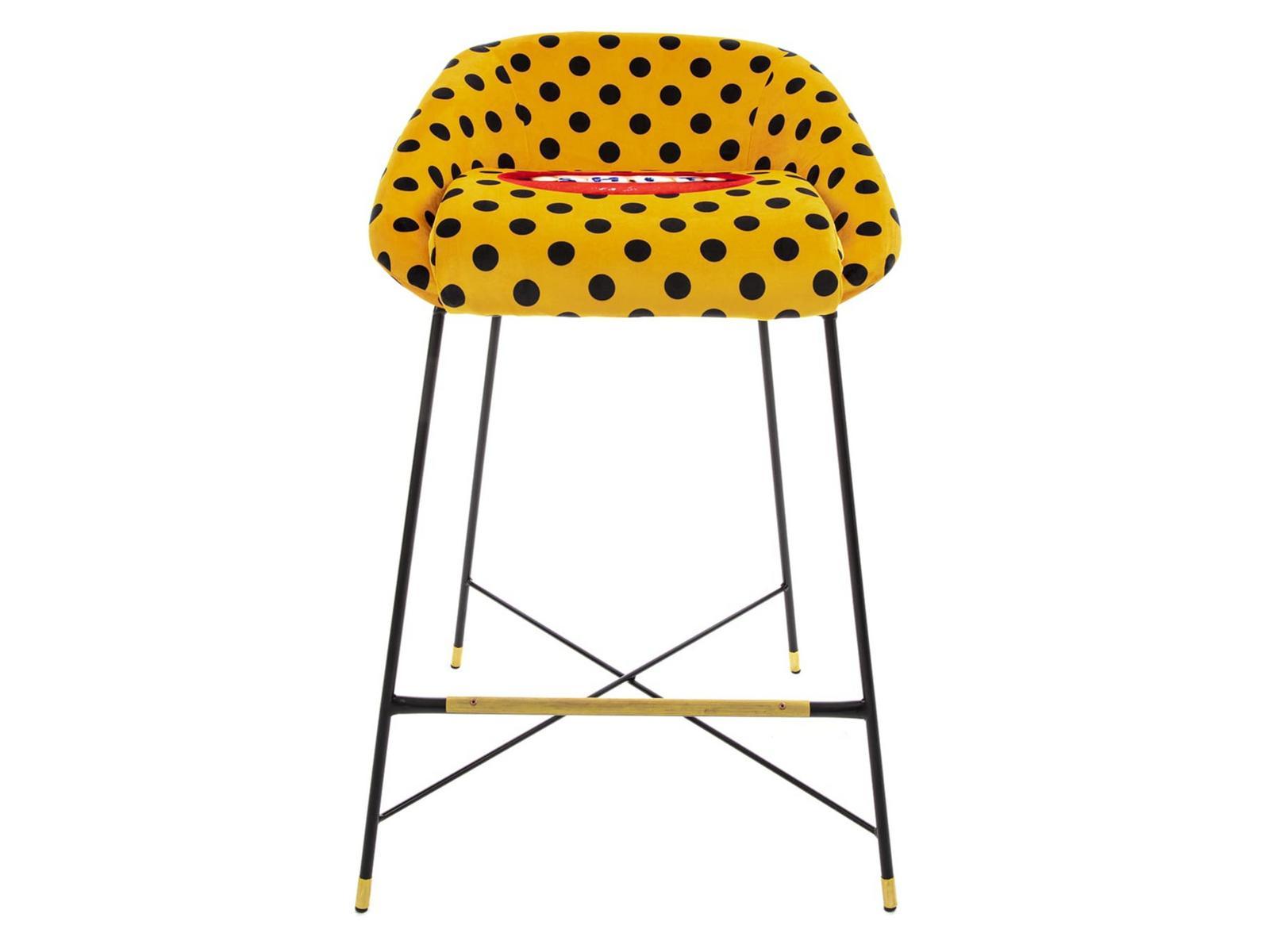 SHIT High fabric stool with back